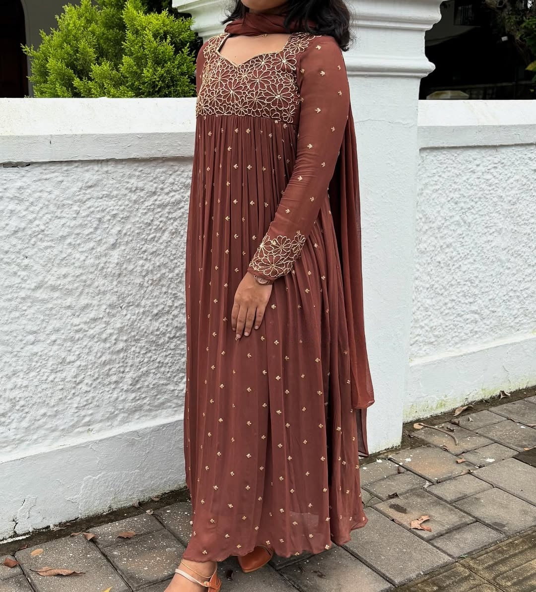 CHANDERI DESGINER ANARKALI SET