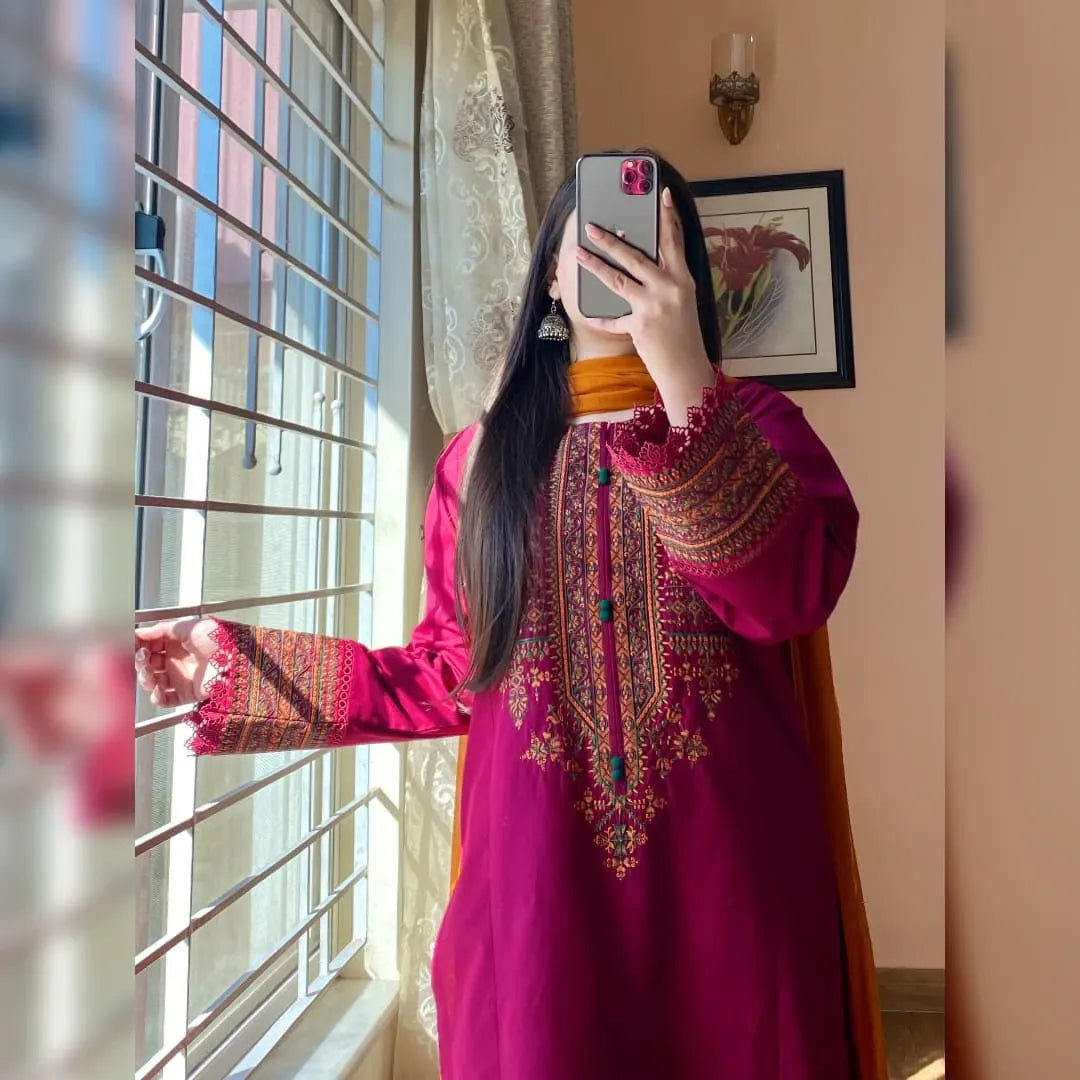 Crimson Embroidered Suit