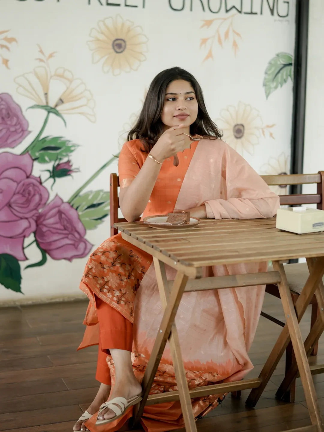 Premium Chanderi Kurti Set