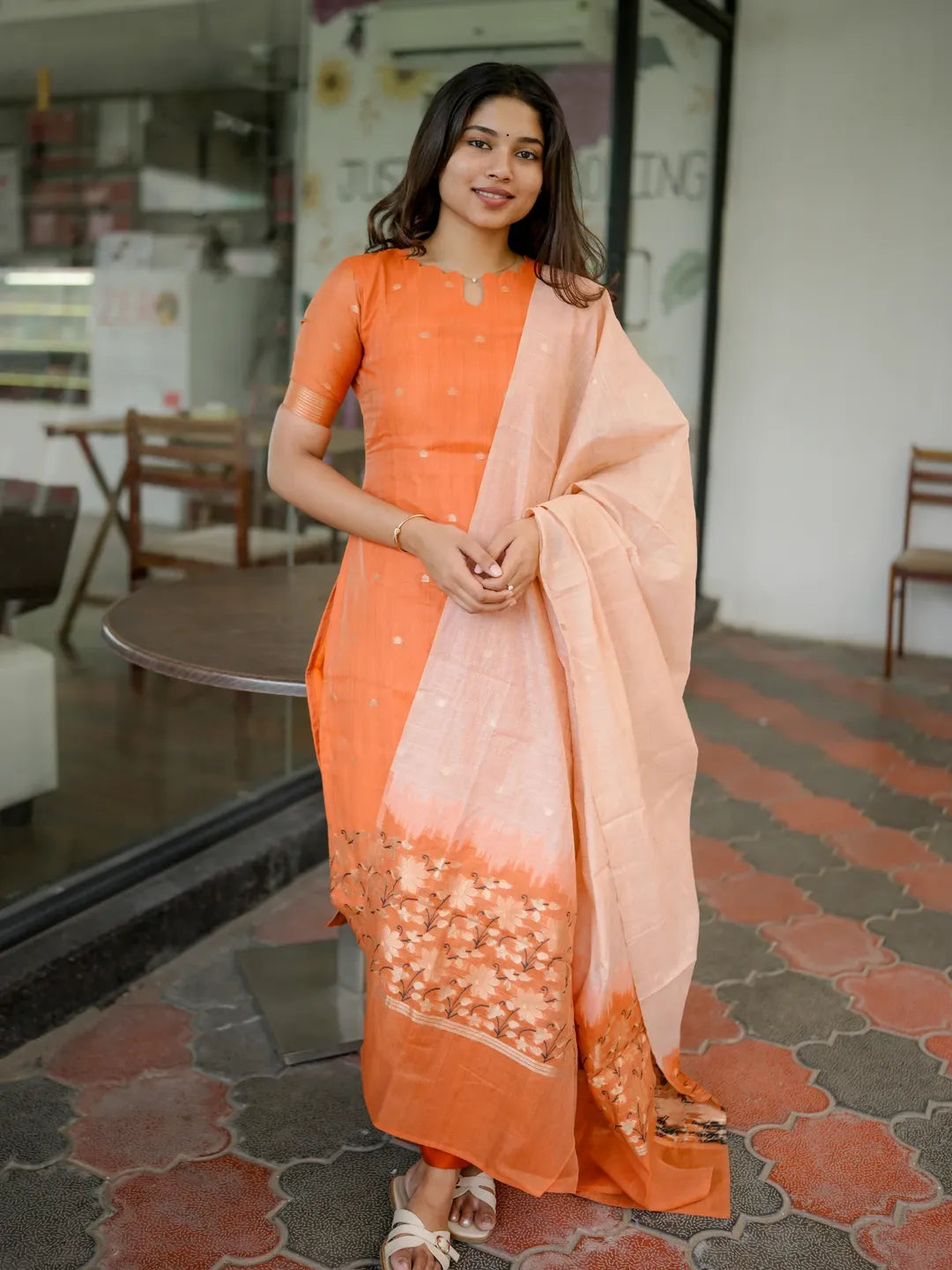 Premium Chanderi Kurti Set